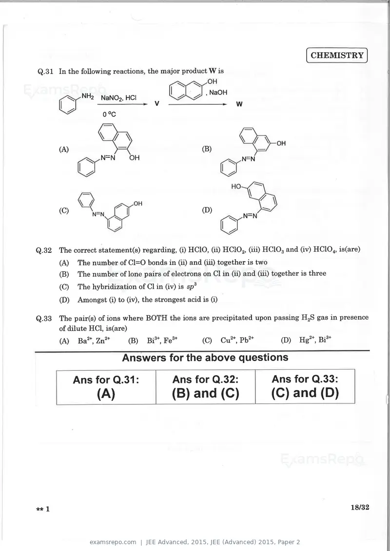 JEE Advanced 2015 question paper, JEE (Advanced) 2015, Paper 2, page 17 of 29