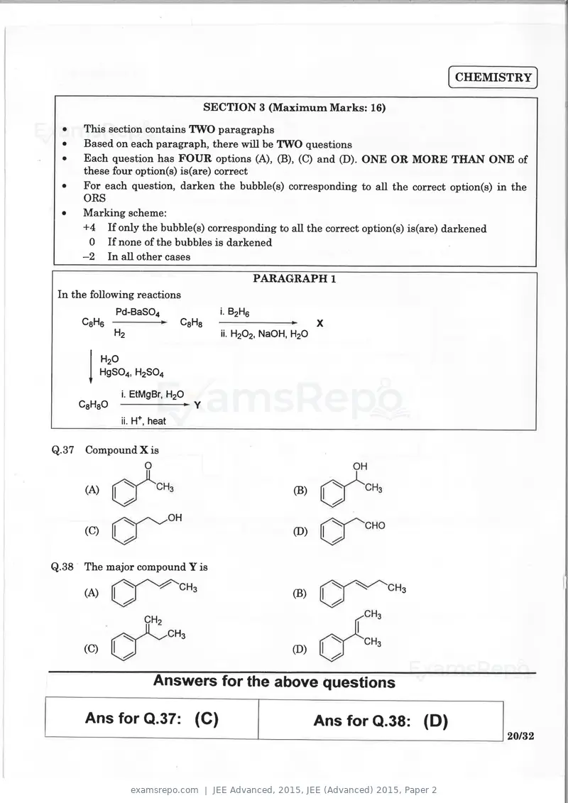 JEE Advanced 2015 question paper, JEE (Advanced) 2015, Paper 2, page 19 of 29