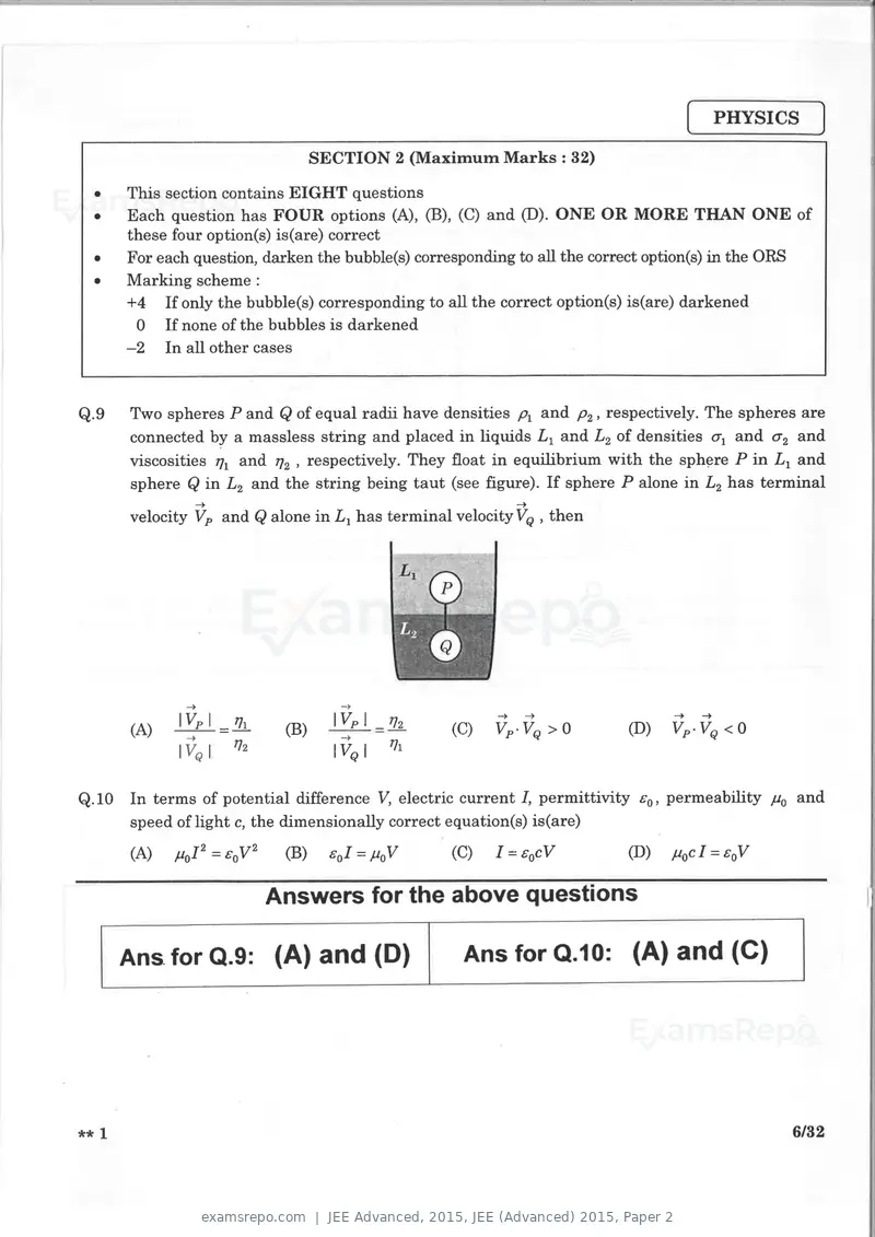 JEE Advanced 2015 question paper, JEE (Advanced) 2015, Paper 2, page 5 of 29