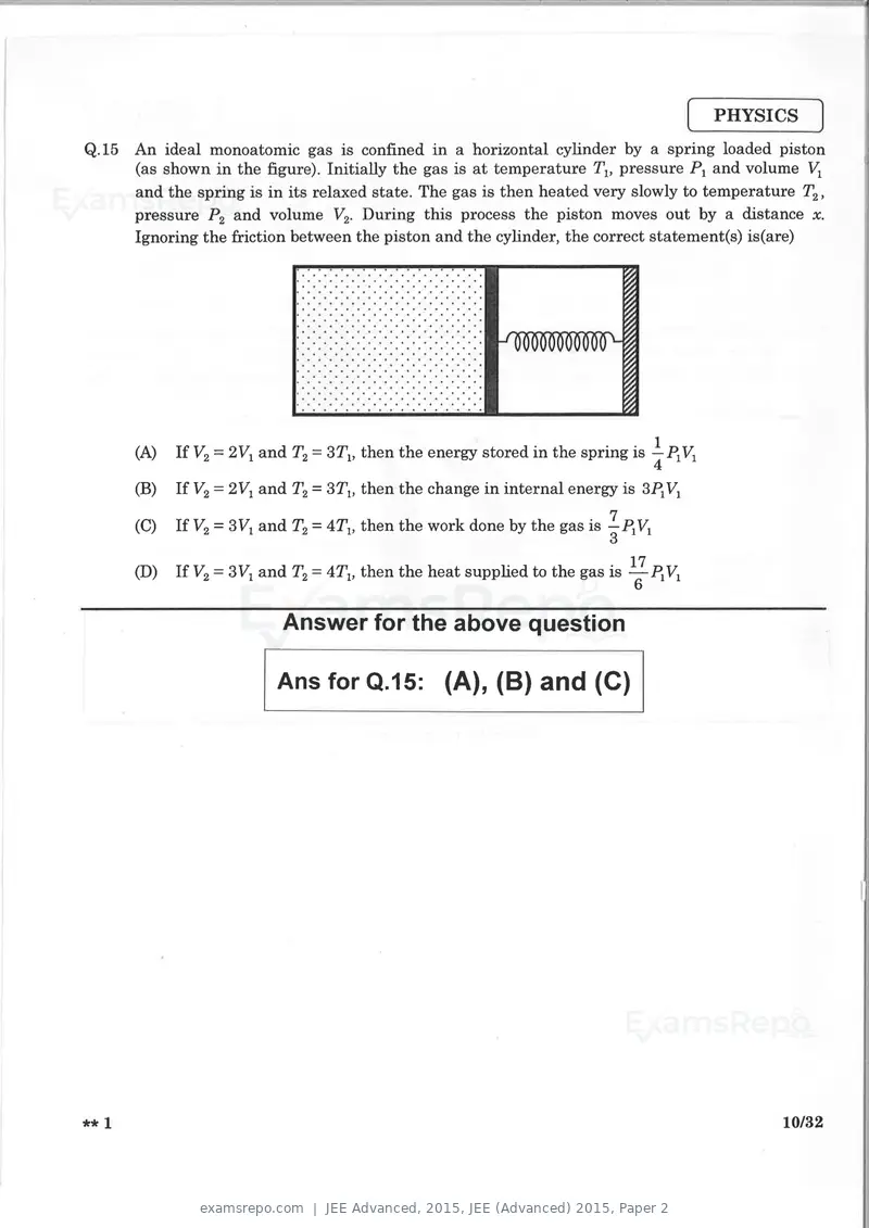JEE Advanced 2015 question paper, JEE (Advanced) 2015, Paper 2, page 9 of 29