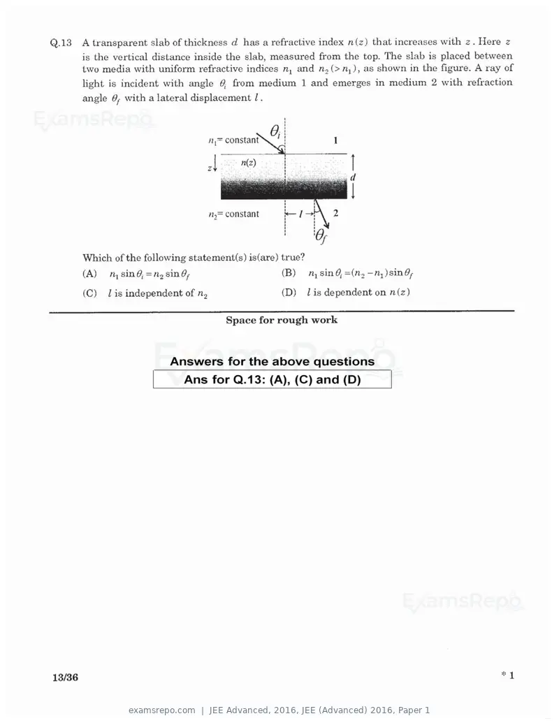 JEE Advanced 2016 question paper, JEE (Advanced) 2016, Paper 1, page 11 of 29
