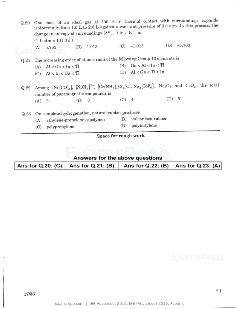 JEE Advanced 2016 question paper, JEE (Advanced) 2016, Paper 1, page 15 of 29