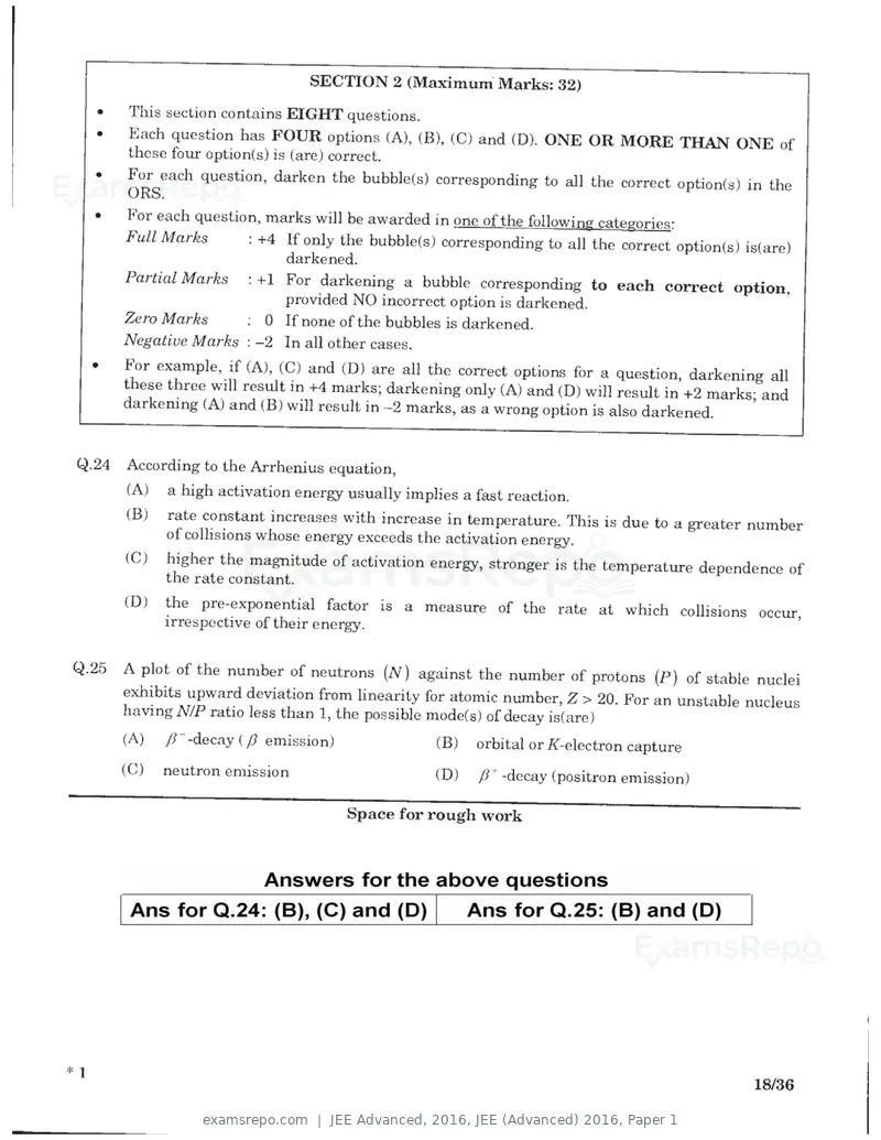 JEE Advanced 2016 question paper, JEE (Advanced) 2016, Paper 1, page 16 of 29