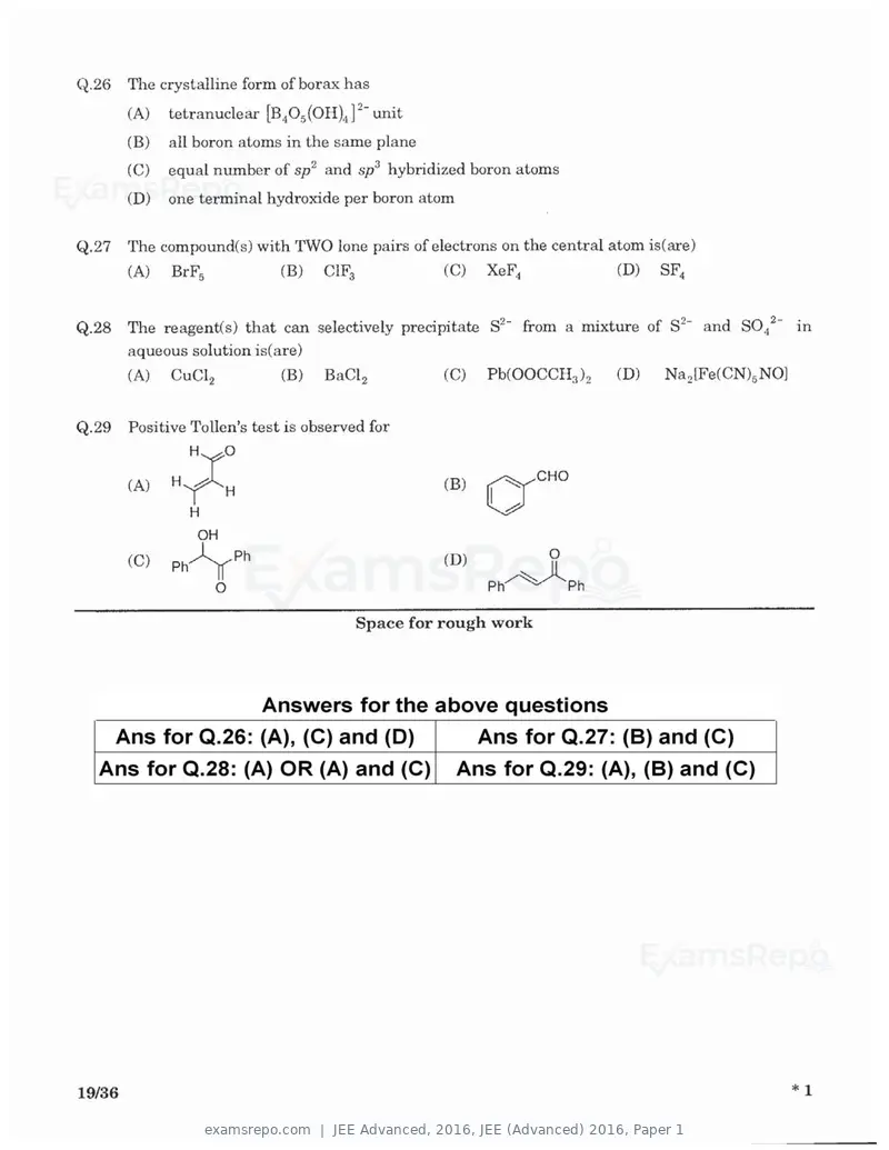 JEE Advanced 2016 question paper, JEE (Advanced) 2016, Paper 1, page 17 of 29