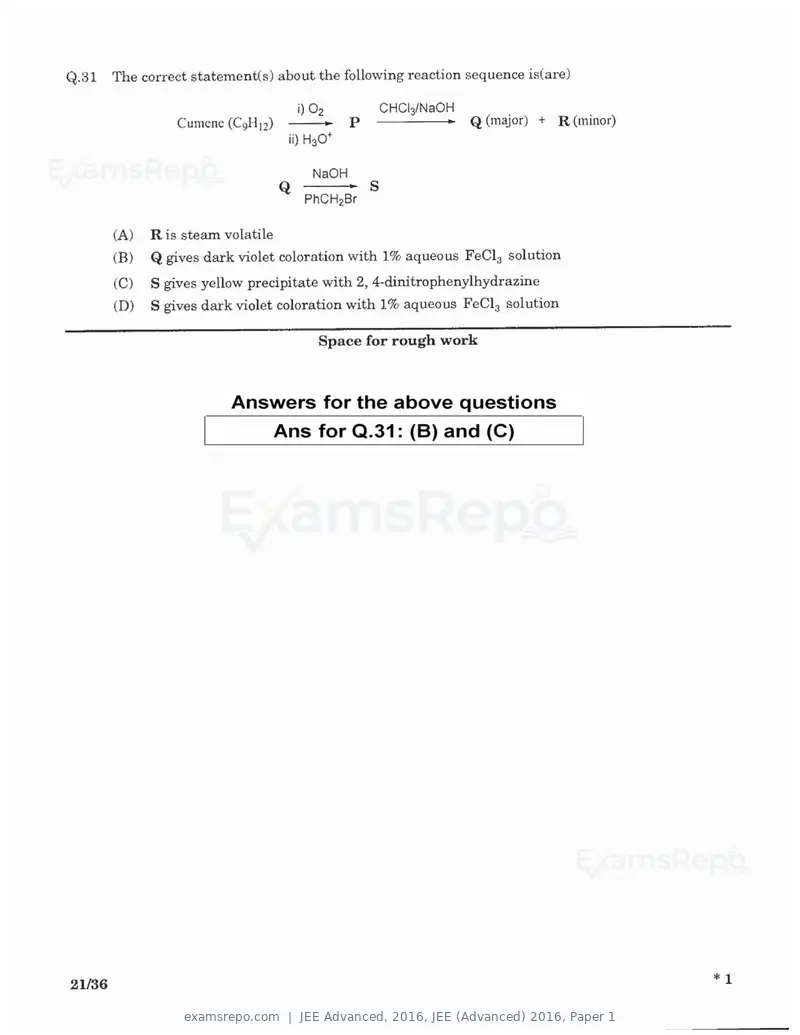 JEE Advanced 2016 question paper, JEE (Advanced) 2016, Paper 1, page 19 of 29