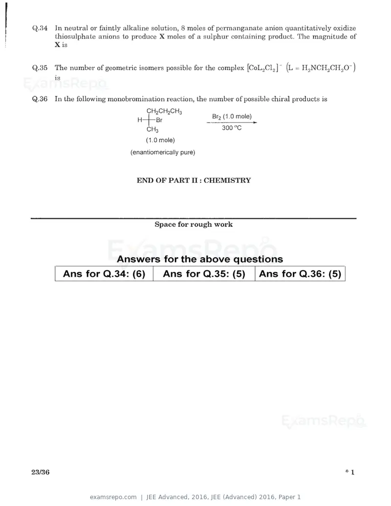 JEE Advanced 2016 question paper, JEE (Advanced) 2016, Paper 1, page 21 of 29