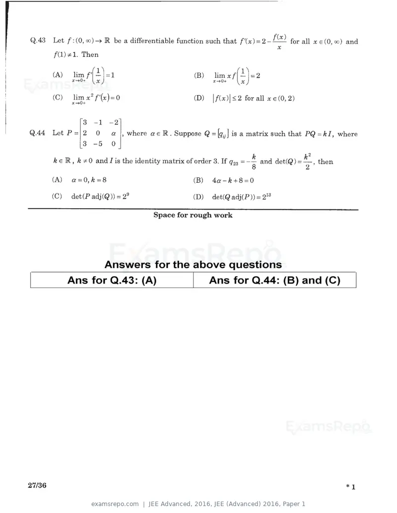 JEE Advanced 2016 question paper, JEE (Advanced) 2016, Paper 1, page 25 of 29