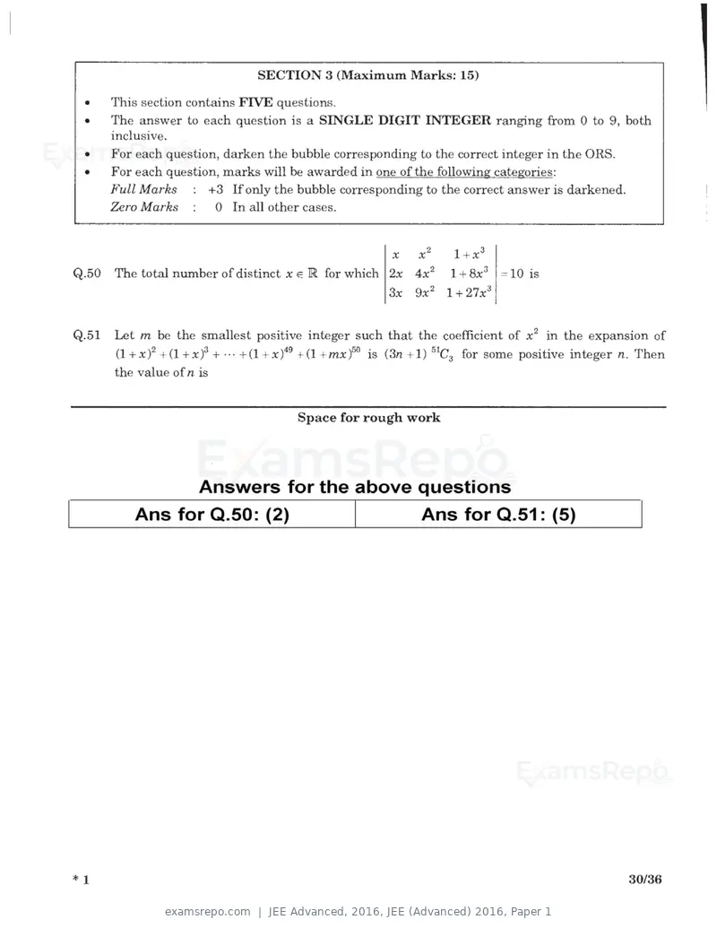 JEE Advanced 2016 question paper, JEE (Advanced) 2016, Paper 1, page 28 of 29