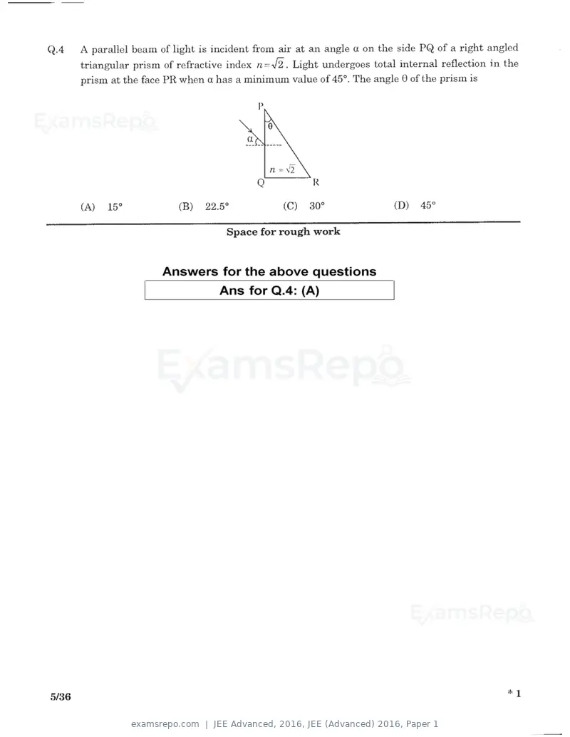 JEE Advanced 2016 question paper, JEE (Advanced) 2016, Paper 1, page 3 of 29