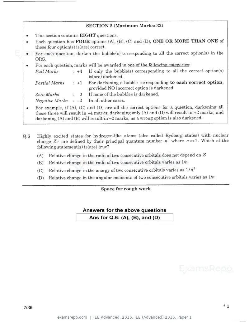 JEE Advanced 2016 question paper, JEE (Advanced) 2016, Paper 1, page 5 of 29
