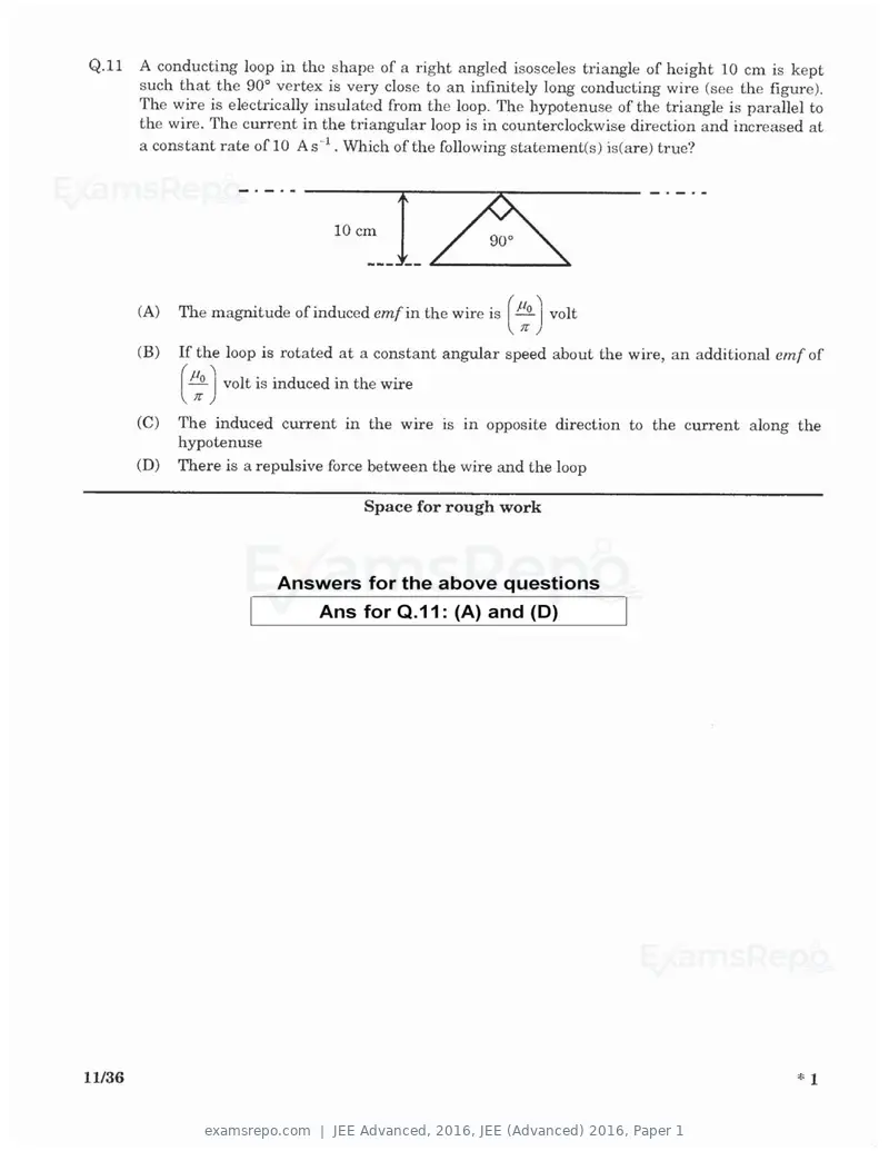 JEE Advanced 2016 question paper, JEE (Advanced) 2016, Paper 1, page 9 of 29