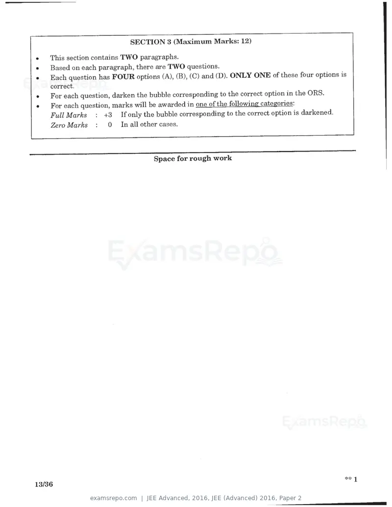 JEE Advanced 2016 question paper, JEE (Advanced) 2016, Paper 2, page 11 of 29
