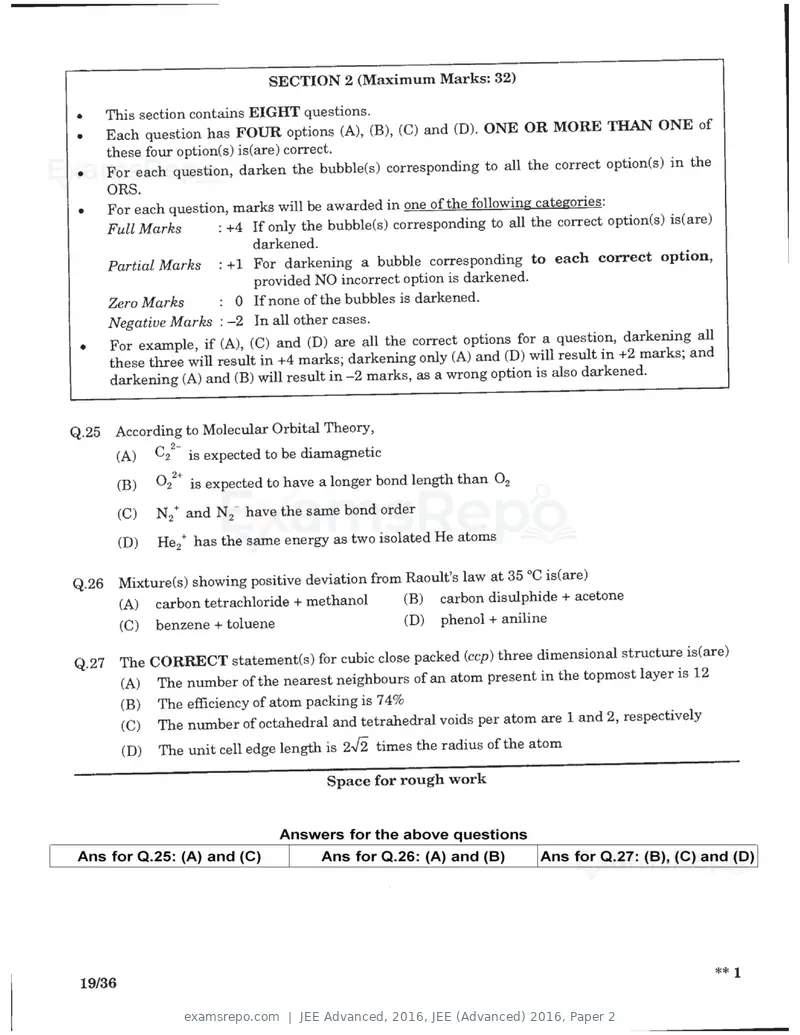 JEE Advanced 2016 question paper, JEE (Advanced) 2016, Paper 2, page 17 of 29