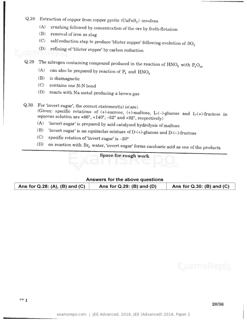JEE Advanced 2016 question paper, JEE (Advanced) 2016, Paper 2, page 18 of 29