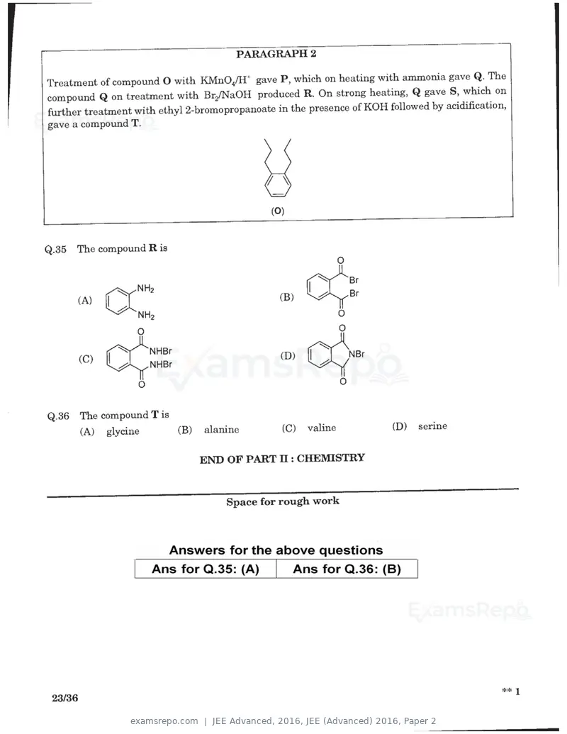JEE Advanced 2016 question paper, JEE (Advanced) 2016, Paper 2, page 21 of 29
