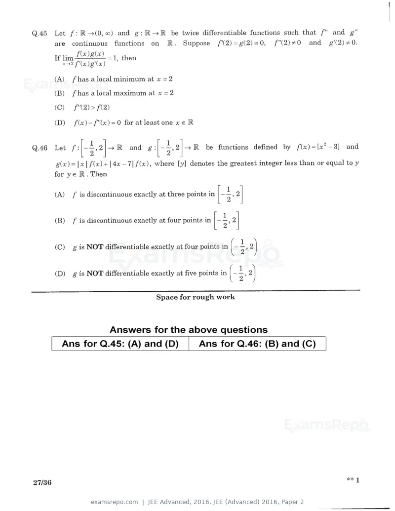 JEE Advanced 2016 question paper, JEE (Advanced) 2016, Paper 2, page 25 of 29