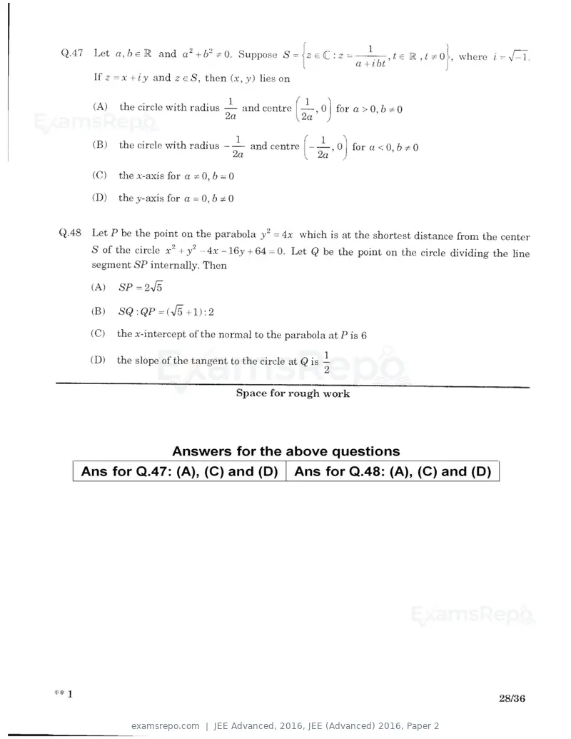 JEE Advanced 2016 question paper, JEE (Advanced) 2016, Paper 2, page 26 of 29