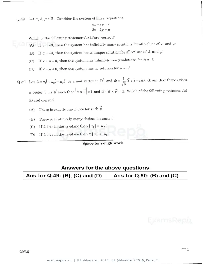 JEE Advanced 2016 question paper, JEE (Advanced) 2016, Paper 2, page 27 of 29