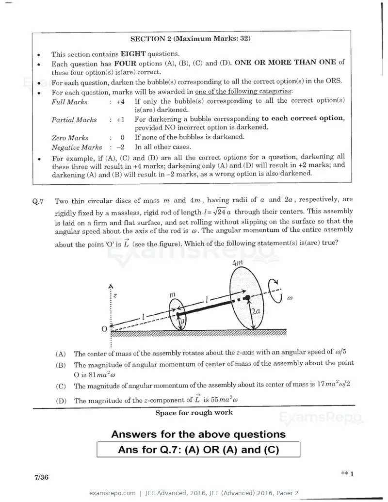 JEE Advanced 2016 question paper, JEE (Advanced) 2016, Paper 2, page 5 of 29
