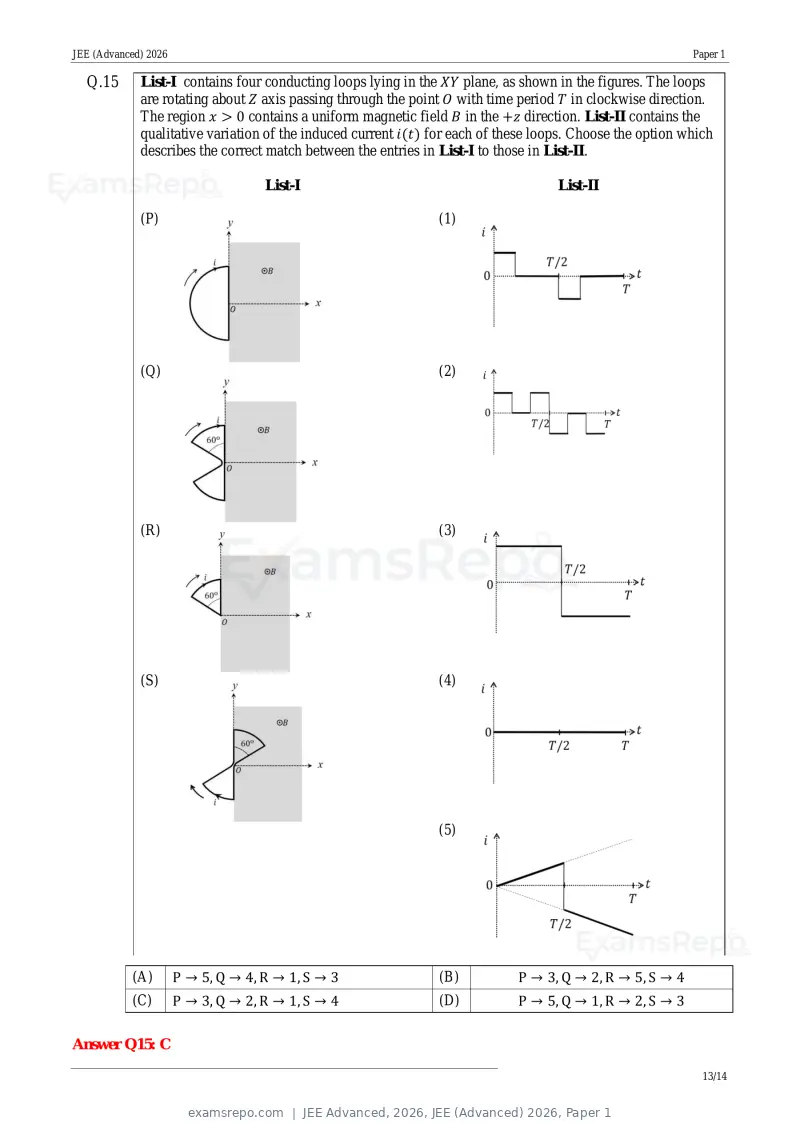 JEE Advanced 2026 answer key, JEE (Advanced) 2026, Paper 1, page 24 of 35