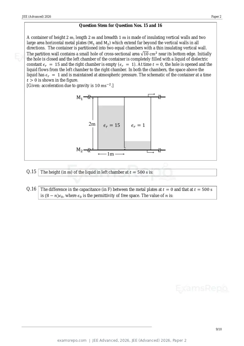 JEE Advanced 2026 question paper, JEE (Advanced) 2026, Paper 2, page 18 of 29