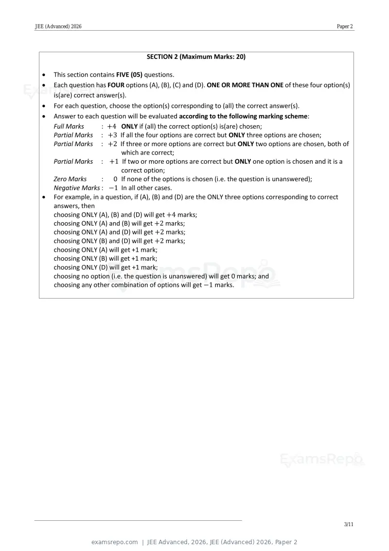 JEE Advanced 2026 answer key, JEE (Advanced) 2026, Paper 2, page 12 of 30