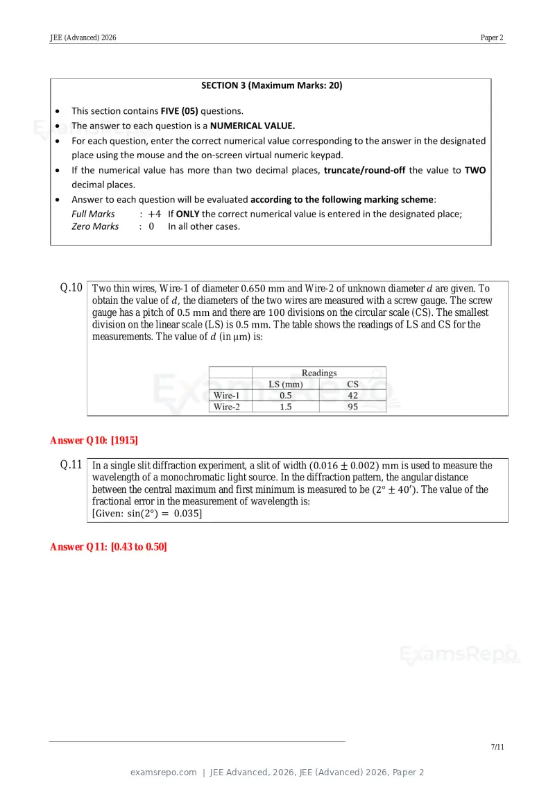 JEE Advanced 2026 answer key, JEE (Advanced) 2026, Paper 2, page 16 of 30