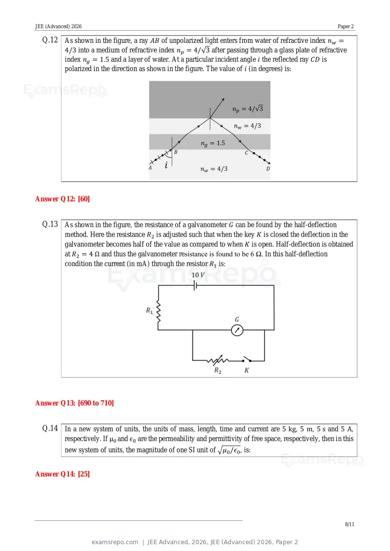 JEE Advanced 2026 answer key, JEE (Advanced) 2026, Paper 2, page 17 of 30