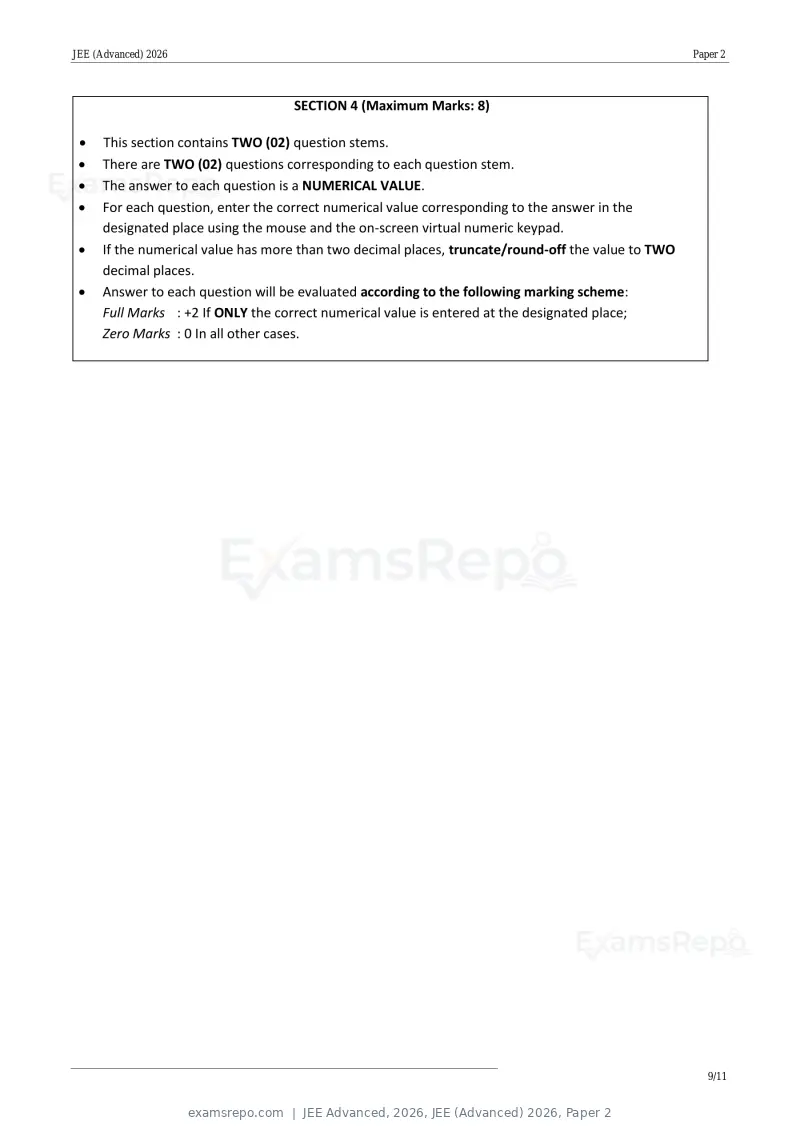 JEE Advanced 2026 answer key, JEE (Advanced) 2026, Paper 2, page 18 of 30