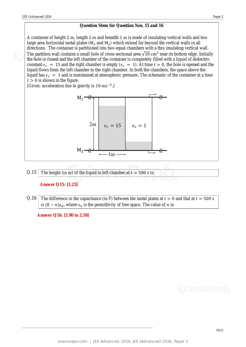JEE Advanced 2026 answer key, JEE (Advanced) 2026, Paper 2, page 19 of 30