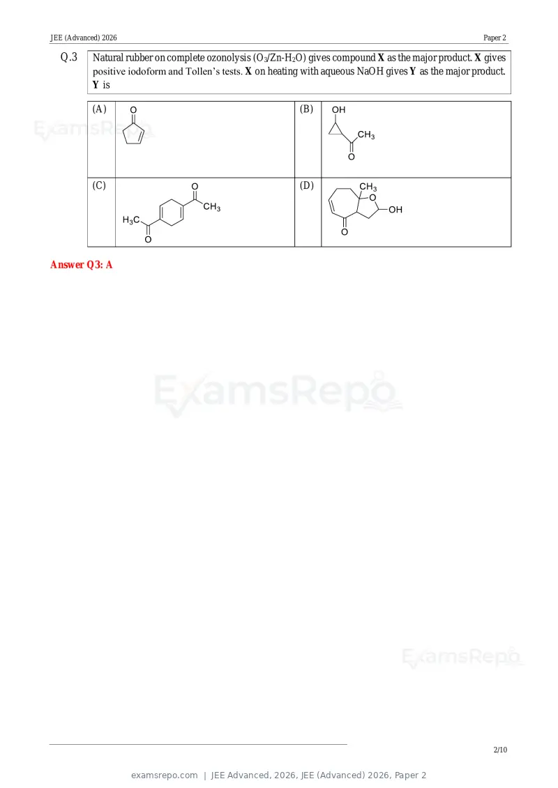 JEE Advanced 2026 answer key, JEE (Advanced) 2026, Paper 2, page 22 of 30