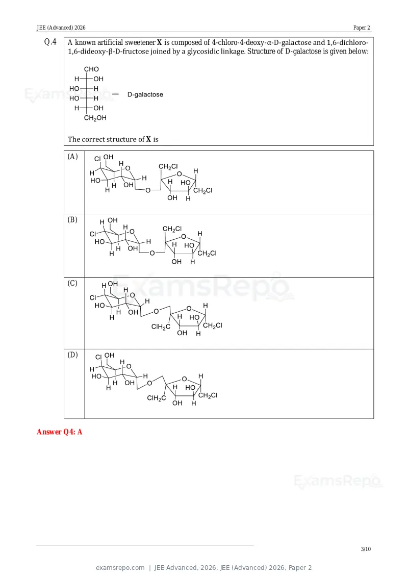 JEE Advanced 2026 answer key, JEE (Advanced) 2026, Paper 2, page 23 of 30