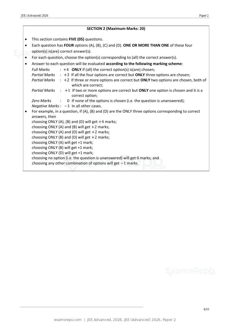JEE Advanced 2026 answer key, JEE (Advanced) 2026, Paper 2, page 24 of 30