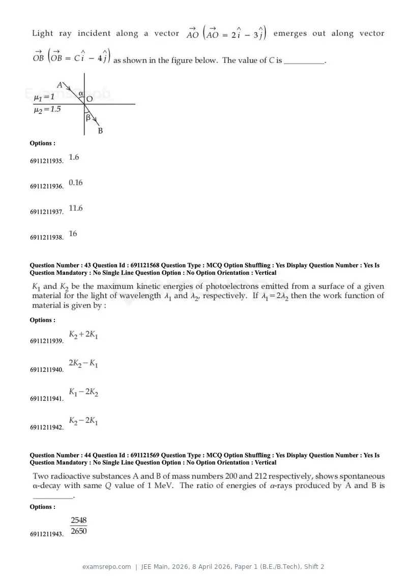 JEE Main 2026 question paper, 8 April 2026, Paper 1 (B.E./B.Tech), Shift 2, page 17 of 31