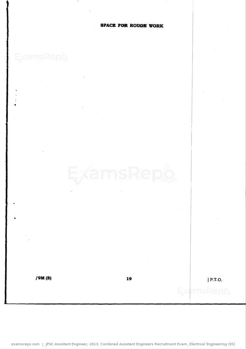 JPSC Assistant Engineer 2013 question paper, Combined Assistant Engineers Recruitment Exam, Electrical Engineering (05), page 19 of 20