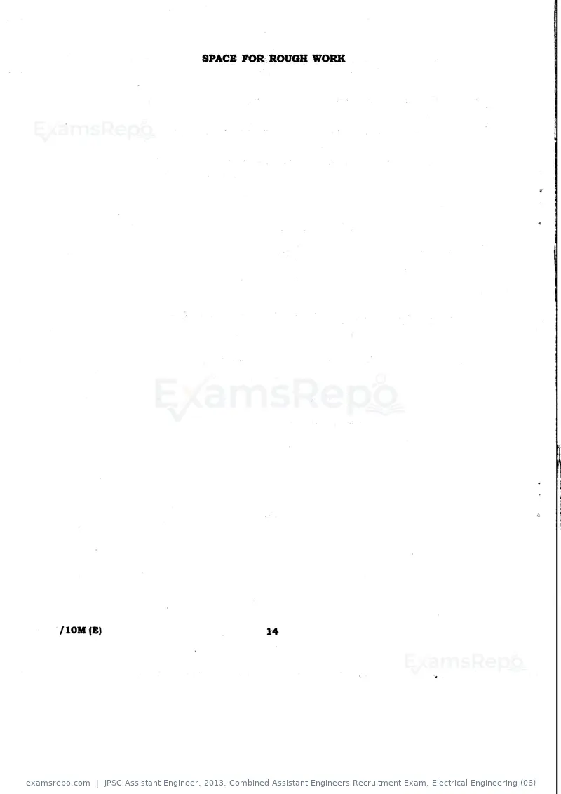 JPSC Assistant Engineer 2013 question paper, Combined Assistant Engineers Recruitment Exam, Electrical Engineering (06), page 14 of 16