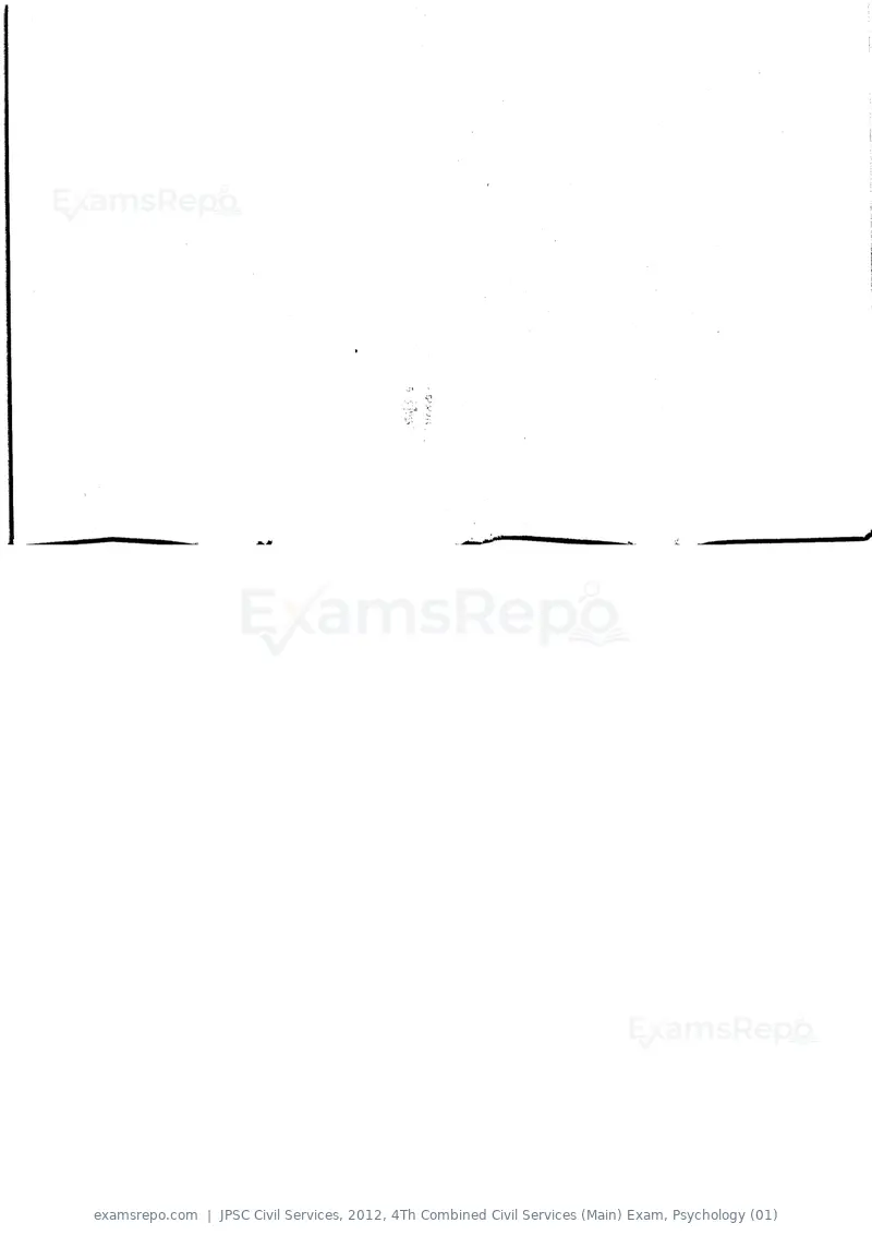 JPSC Civil Services 2012 question paper, 4Th Combined Civil Services (Main) Exam, Psychology (01), page 3 of 4