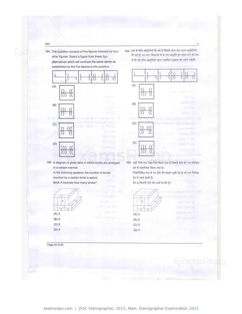 JSSC Stenographer 2015 question paper, Main, Stenographer Examination 2015, page 23 of 40