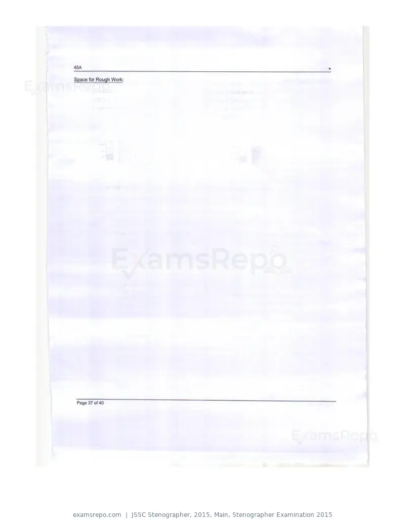 JSSC Stenographer 2015 question paper, Main, Stenographer Examination 2015, page 37 of 40