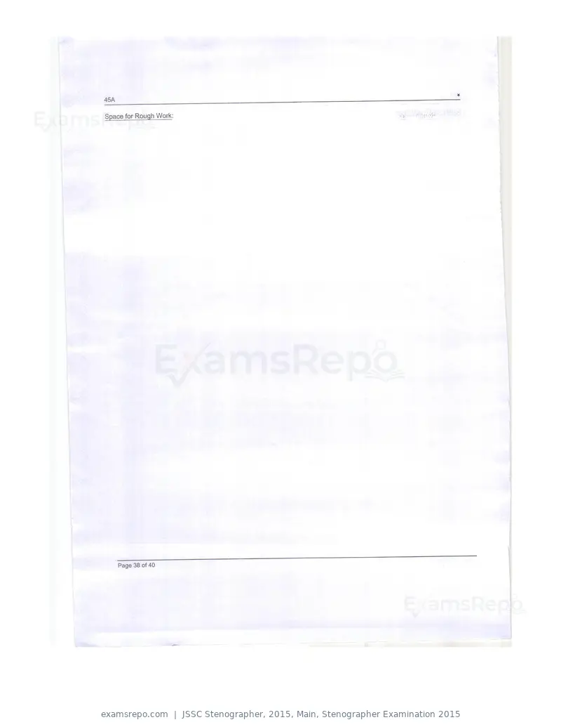 JSSC Stenographer 2015 question paper, Main, Stenographer Examination 2015, page 38 of 40