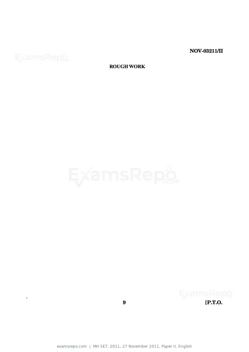 MH SET 2011 question paper, 27 November 2011, Paper II, English, page 9 of 10