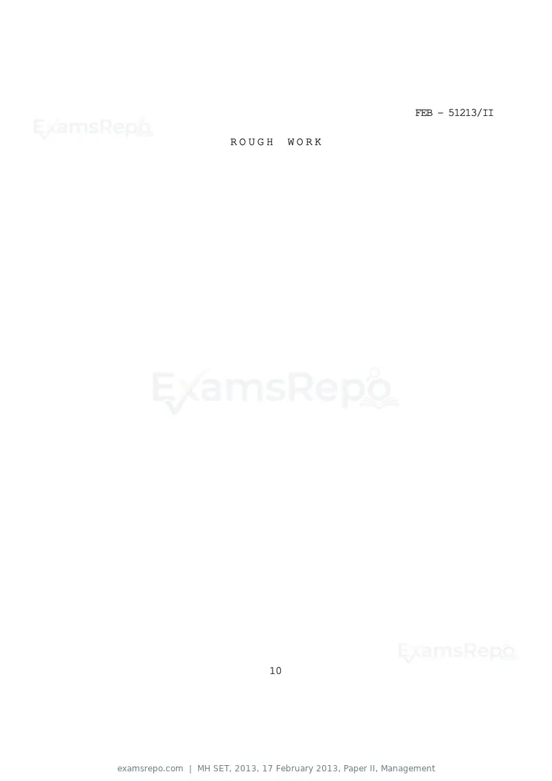 MH SET 2013 question paper, 17 February 2013, Paper II, Management, page 10 of 11