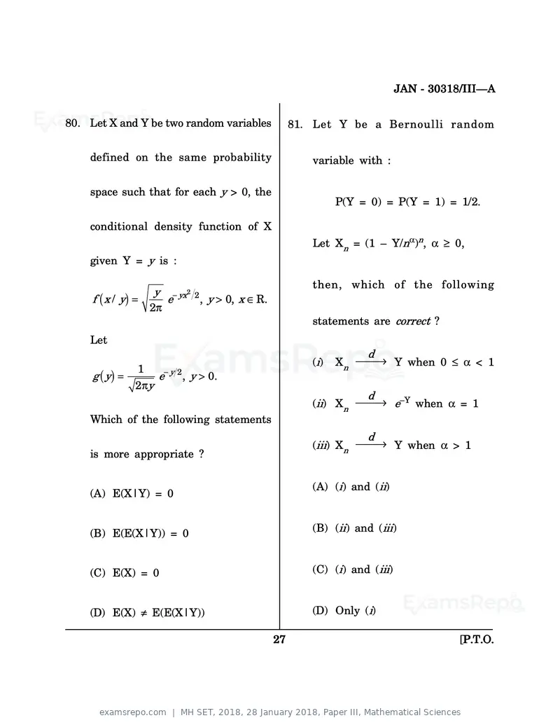 MH SET 2018 question paper, 28 January 2018, Paper III, Mathematical Sciences, page 27 of 48
