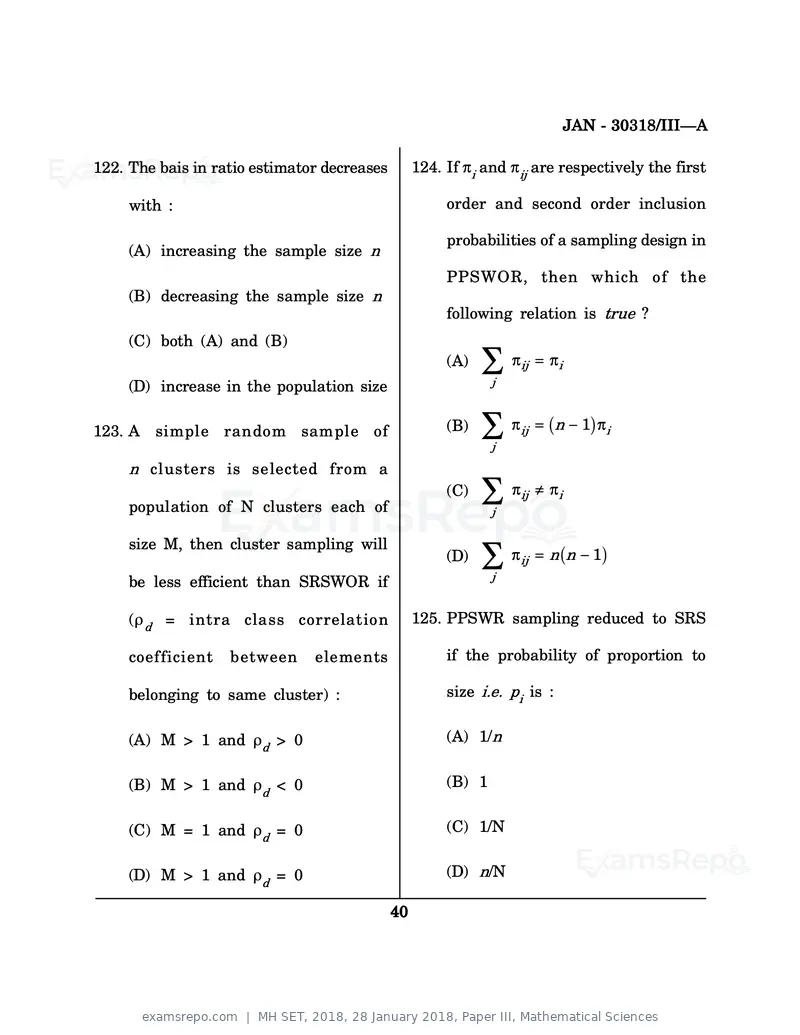 MH SET 2018 question paper, 28 January 2018, Paper III, Mathematical Sciences, page 40 of 48