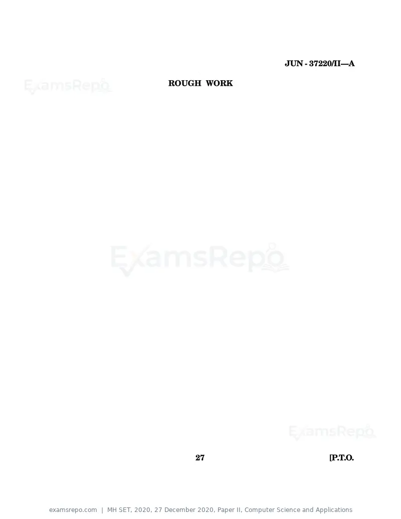 MH SET 2020 question paper, 27 December 2020, Paper II, Computer Science and Applications, page 27 of 28