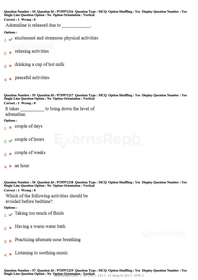 MP CPCT 2017 question paper, 13 August 2017, Shift 2, page 38 of 57