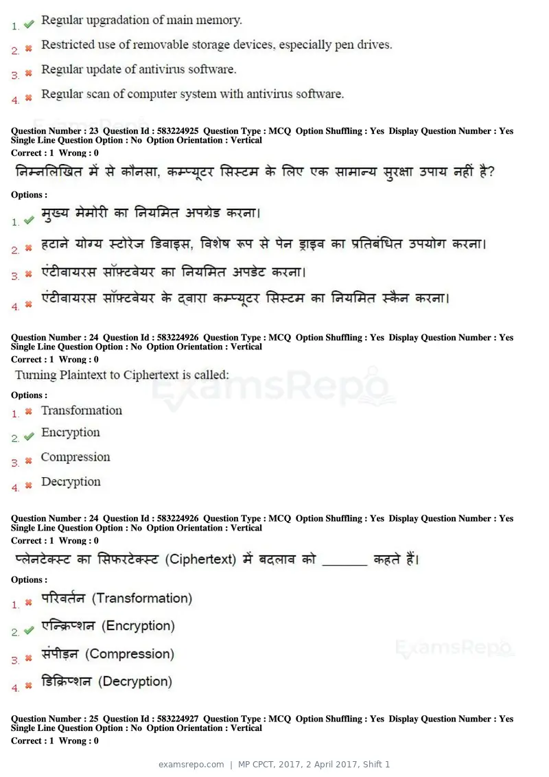 MP CPCT 2017 question paper, 2 April 2017, Shift 1, page 14 of 47