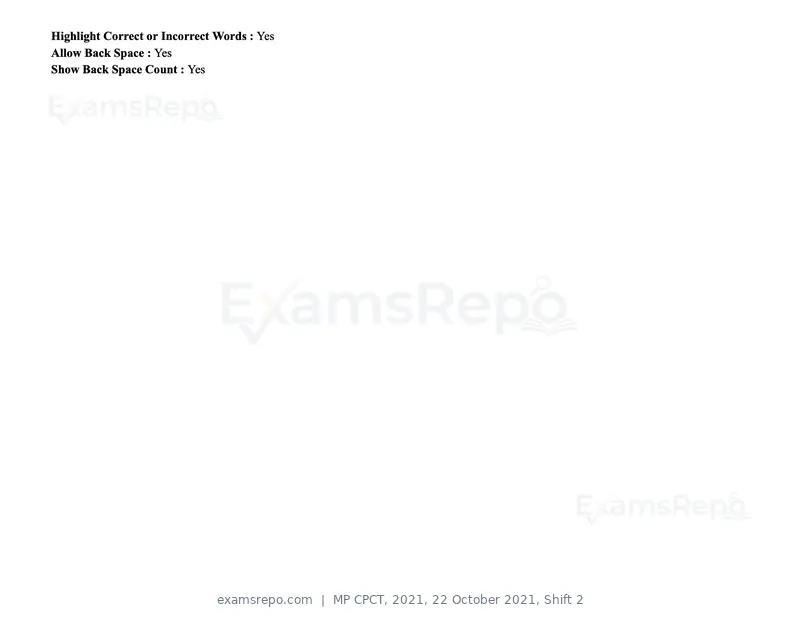MP CPCT 2021 question paper, 22 October 2021, Shift 2, page 55 of 55
