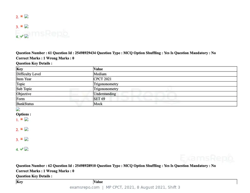 MP CPCT 2021 question paper, 8 August 2021, Shift 3, page 76 of 97