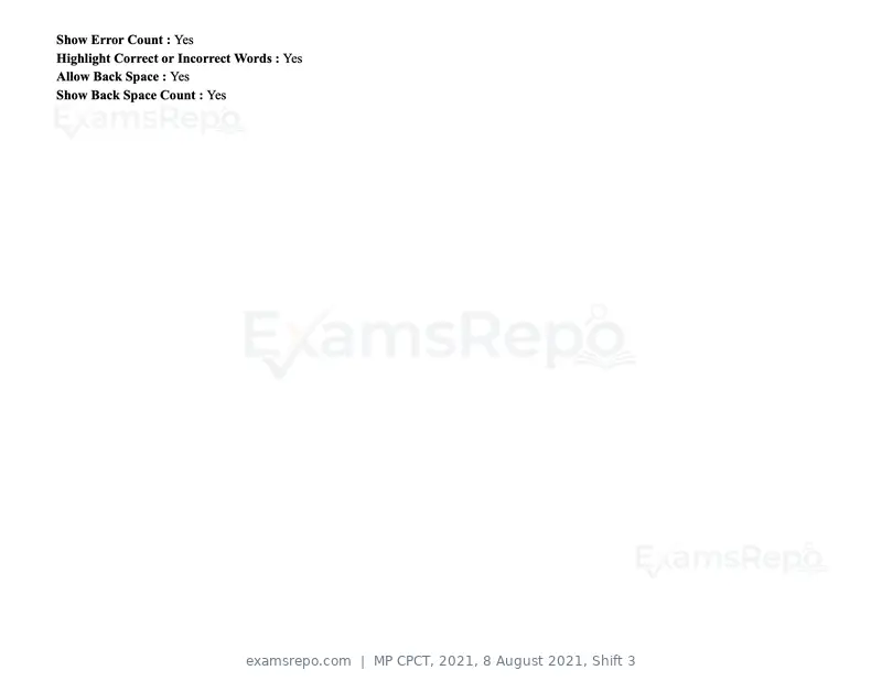 MP CPCT 2021 question paper, 8 August 2021, Shift 3, page 97 of 97